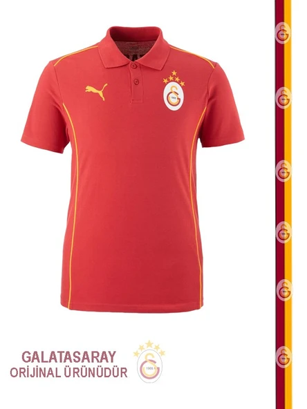 Galatasaray Orijinal Puma A Takım Kırmızı 5 Yıldız Polo T-Shirt ürün görseli 1