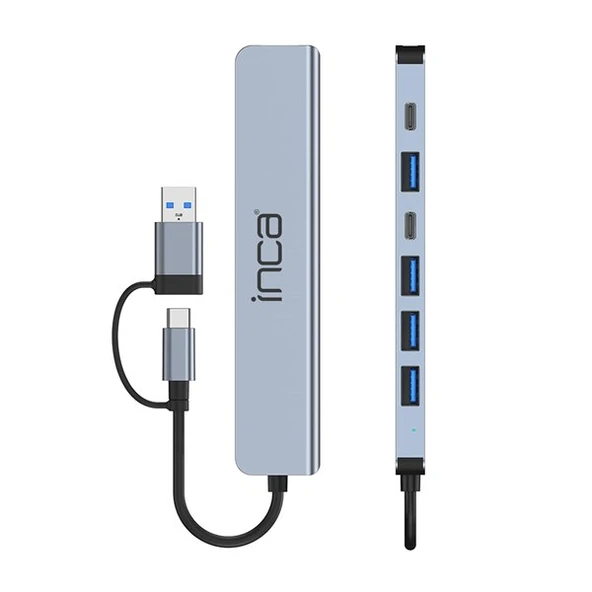 INCA IUTP-7 5port TYPEC-USB 3.0 USB Çoklayıcı Hub 100W - Resim 3