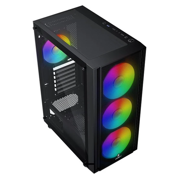 GAMEBOOSTER 600W CASTLE A651B GAMING MID-TOWER PC KASASI - Resim 3