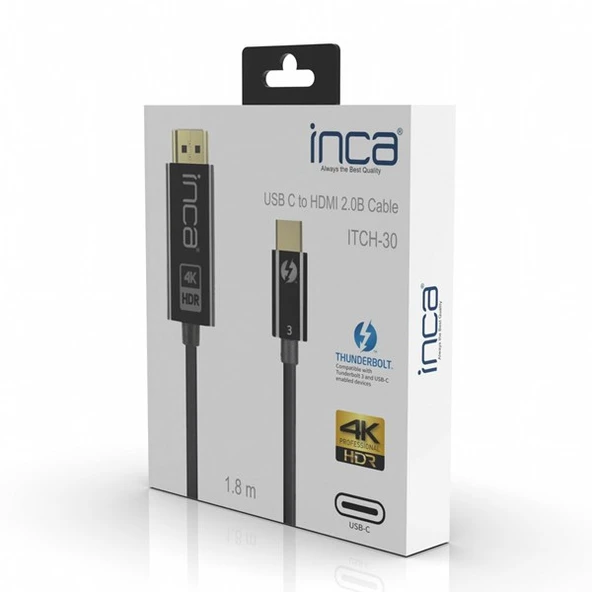 INCA ITCH-30 1.8metre TYPE-C - HDMI Görüntü Kablosu 4K 60Hz - Resim 8