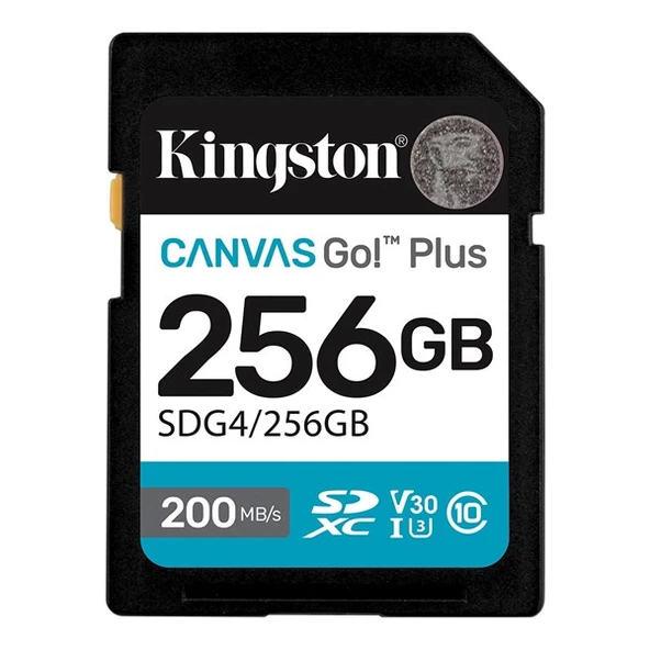 KINGSTON 256GB CANVAS GO+ SDG4/256GB SDHC HAFIZA KARTI ürün görseli