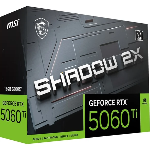 MSI RTX5060TI 16GB SHADOW 2X OC PLUS 128BİT GDDR7 HDMI DP PCIe 5.0 - 1