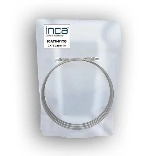 INCA 1m CAT6 Utp ICAT6-01TG Gri Patch Kablo - Resim 6
