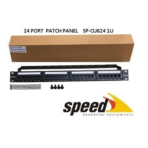 SPEED 1U 24port Cat6 Utp Patch Panel + Kablo Düzen SP-CU624 - 1