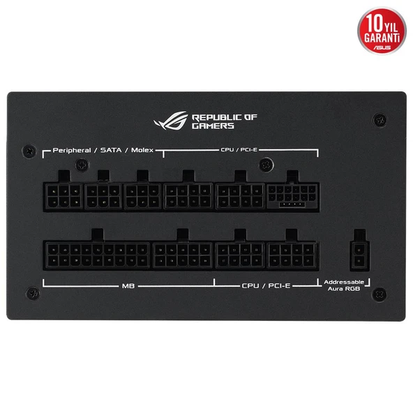 ASUS 1000W 80+ GOLD ROG STRIX 1000G AURA PCIe5.0 Tam Modüler Power Supply - Resim 6