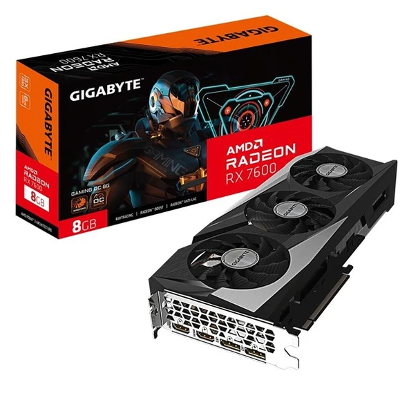 GIGABYTE 8GB RX7600 GV-R76GAMING OC-8GD GDDR6 128bit PCIE 4.0 - 1