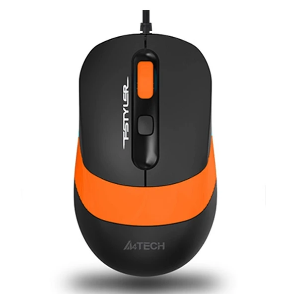 A4 TECH FM10 USB 1600dpi Optic Siyah/Turuncu Mouse ürün görseli