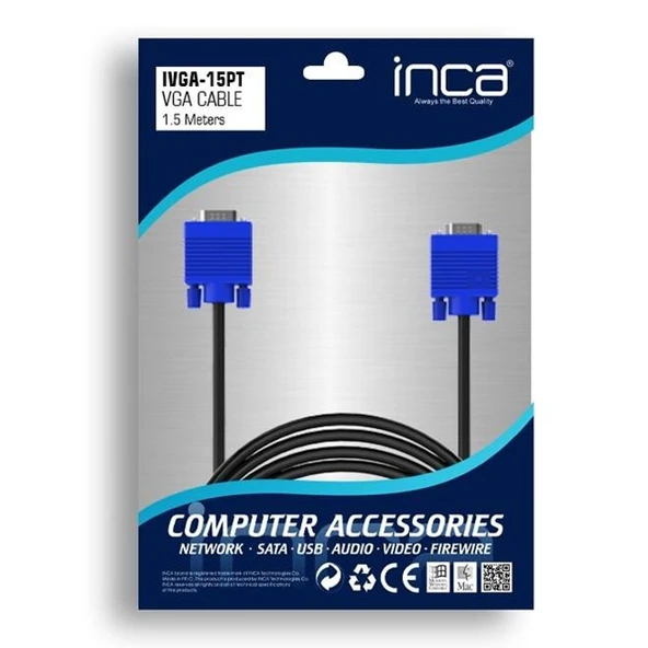 INCA IVGA-15PT 1.5metre VGA Görüntü Kablosu - Resim 4