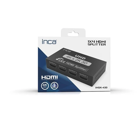 INCA 1port IHSK-430 1port HDMI (giriş) 4port HDMI (çıkış) 4K HDMI Splitter - Resim 4