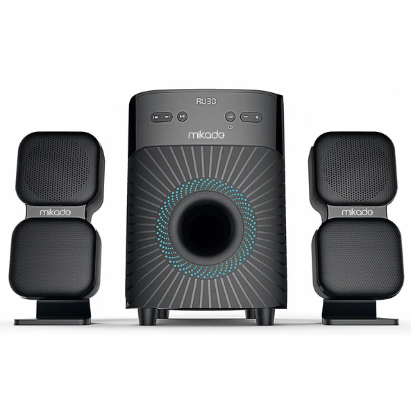 Mikado MD-360BT 2+1 38W BT/AUX/USB/FM/LED Ekran Multimedia Speaker - Resim 2