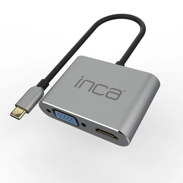 INCA ITPC-06T 0.15metre TYPE-C - HDMI_VGA(D) Görüntü Adaptörü Gümüş 100W - 1