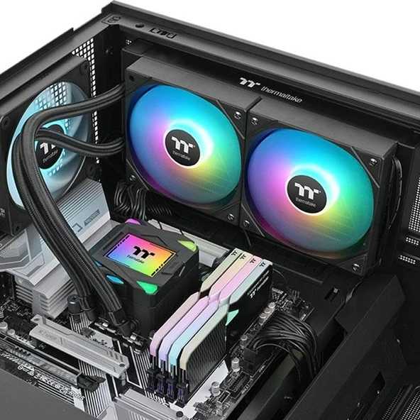 THERMALTAKE 240MM LA240 CL-W457-PL12SW-A AM5-1851P RGB SIVI SOĞUTMALI İŞLEMCİ FANI - Resim 5