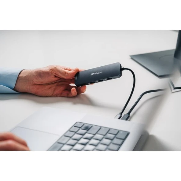 VERBATIM CMH-08 USB-C Pro Çok Bağlantı Noktalı Dock - Resim 3