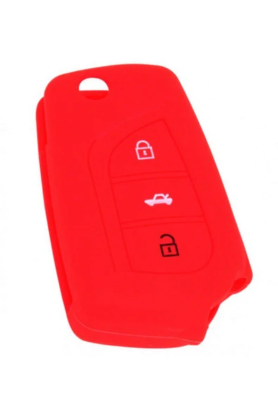 AFT KONTAK ANAHTAR KUMANDA KORUYUCU KILIF SİLİKON 3 TUŞ KIRMIZI TOYOTA AURIS ZNGZR ürün görseli