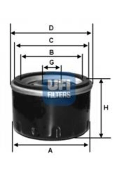 UFI Yağ Filtresi Accent-elantra-getz 1.5-2.0 Crdı ürün görseli
