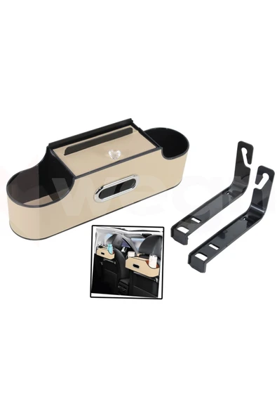 WEGNA ARAÇ İÇİ KOLTUK ARKASI ORGANİZERİ KREM 613138 ürün görseli