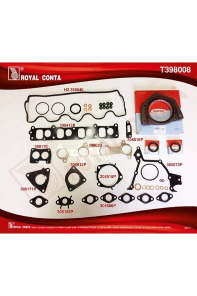 Royal Motor Takım Conta Keçeli S Lastikli Doblo-punto 1.9 Jtd 182.b9.000- 188.a2.000 Motor Skc Siz ürün görseli