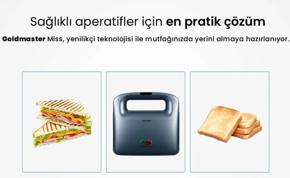 Miss 750W Isınmaya Dayanıklı Tost ve Izgara Makinesi Ege Mavisi In 6409 - Resim 5