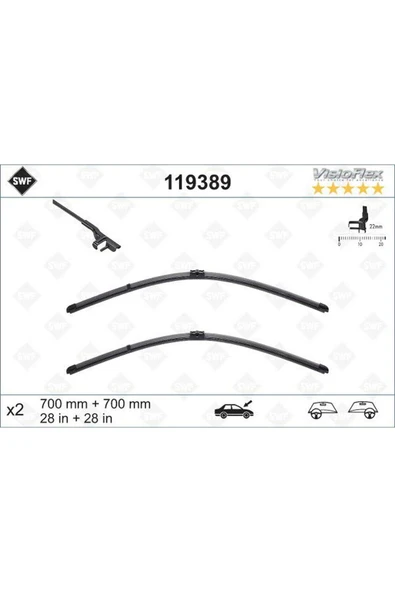 VALEO SILECEK SUPURGESI TAKIMI 700mm / 700mm MERCEDES W220 W221 . CITROEN C6 . PEUGEOT 407 S 449121 ürün görseli
