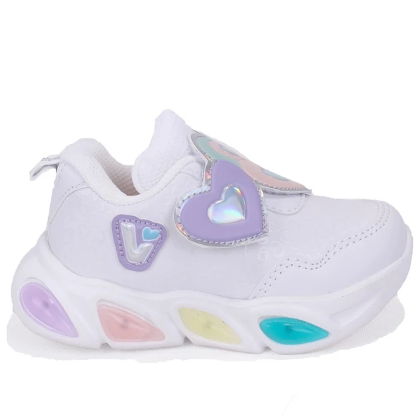 Vicco Lovely 346P25K234 Beyaz Ortopedik Işıklı Kız Çocuk Spor Ayakkabı - 2