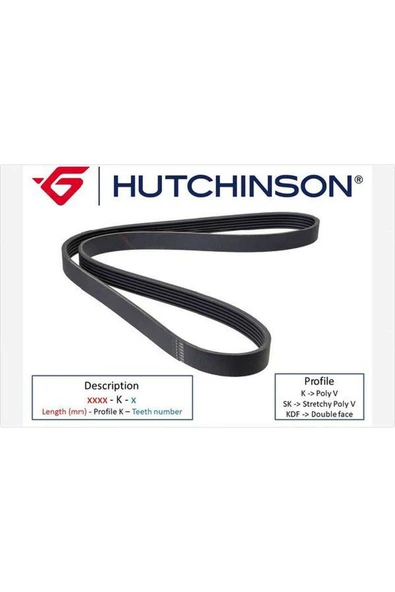 Hutchinson 716 SK 5 KANALLI KAYIŞ MAZDA 3-5 2.0 612138 ürün görseli