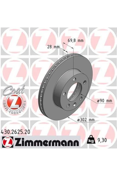 ÖZÇELİKLER ÖN FREN AYNASI MASTER MOVANO III 2.3 DCİ 10 HAVALI 302X28X5DL 986479716-DF6131S ürün görseli 1