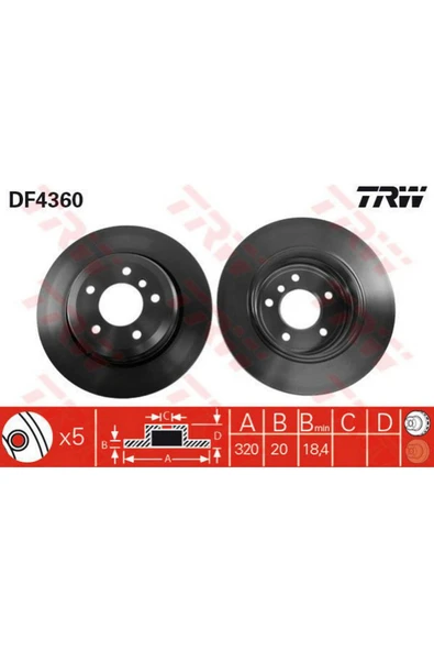 ÖZÇELİKLER Fren Dıskı Arka Bmw E60 Rszyn ürün görseli 1