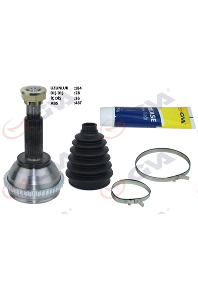 ÖZÇELİKLER AKS KAFASI DIŞ ÖN FORD TRANSİT 2.0 00-06 ABS Lİ 48DİŞ 28x26x57 184.5mm ürün görseli