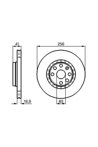 Bosch FREN DISKI ON (6D 256mm) COMBO CORSA B VECTRA A  88- 313105 ürün görseli