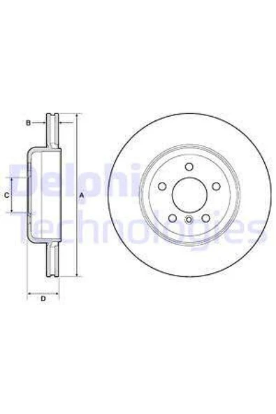 DELPHİ FREN DISKI ARKA BMW F10 F12 F01 F02 612138 ürün görseli