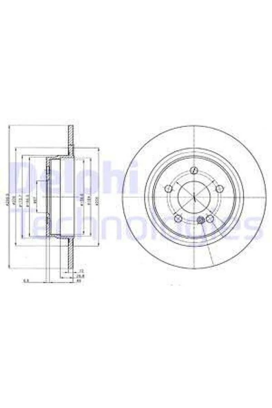 DELPHİ FREN DISKI ARKA MERCEDES W204 S204 C204 C207 A207 612138 ürün görseli