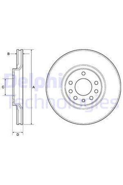 DELPHİ ÖN FREN AYNASI ASTRA H-ZAFIRA B-MERIVA A-B-CORSA D-E-ADAM-ASTRA G-VECTRA B 308x25x5DLxHA 612138 ürün görseli