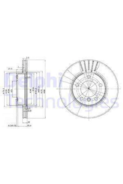 DELPHİ On Fren Dıskı Havalandırmalı Bmw E36 E46 ürün görseli 1