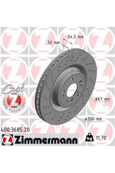 Zimmermann FREN DISKI ON 4-matic MERCEDES W166 X166 C292 GNZRZ ürün görseli