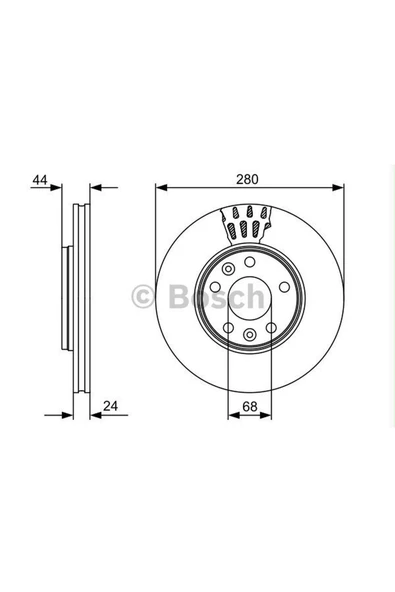 Bosch Fren Diski Ön 5 Bijon 280 Mm Renault Fluence 1.6 16v / 2.0 16v / 1.5 Dcı 10 -, Megane Iı 612138 ürün görseli