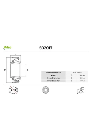 VALEO ARKA TEKER PORYA RULMANI OPEL CROOSLAND 17 P207-P208-P301-P307-P2008-C3-C4-C-ELYSEE-DS3 RSZYN ürün görseli