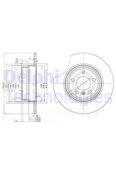 DELPHİ FREN DISKI ARKA BMW X5 E53 00 06 612138 ürün görseli