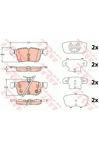 TRW FREN BALATASI ARKA (123 MM) MONDEO V 14- 612138 ürün görseli 1