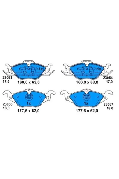 Bosch 0986TB2044 ÖN BALATA ASTRA G 1.2-1.4-1.6-1.7D-1.8-2.0D 98-05 ZAFIRA 1.8-2.0D 16V 98-05 313105 ürün görseli 1