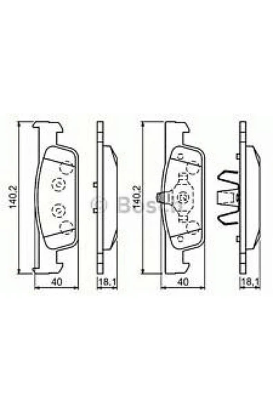 Bosch FREN BALATASI ÖN KÜÇÜK TİP [ RENAULT CLIO IV 1.2 16V/1.5 DCI 12 -, SYMBOL III 1.5 DCI 13 612138 ürün görseli