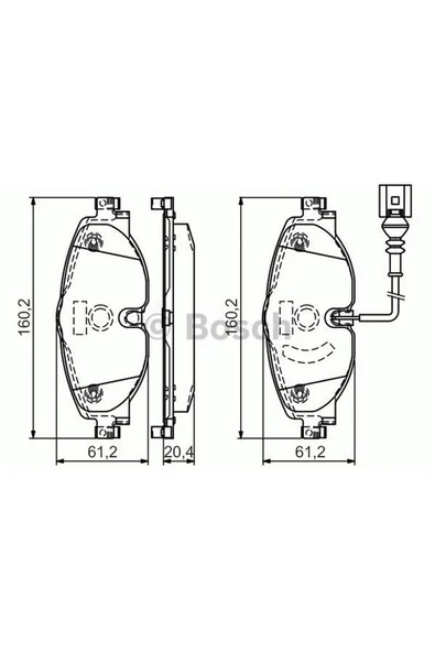 Bosch FREN BALATA ÖN [ VOLKSWAGEN GOLF 2012 - , AUDİ A3 2012 - , SEAT LEON 2016 - , PASSAT 201 612138 ürün görseli 1