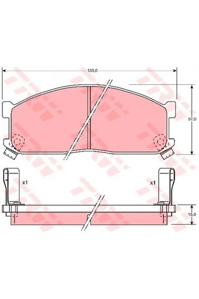 TRW FREN BALATASI ÖN (KIA :Besta 2.2) 612138 ürün görseli 1
