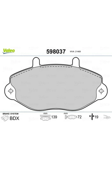 VALEO ON FREN BALATASI TRANSIT T15 93 00 FTE KIRMIZI KUTU RSZYN ürün görseli 1