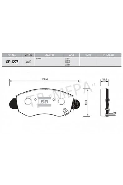 SANGSIN Ön Balata Transıt V184 01 Gdb1424-gdb1461 ürün görseli 1