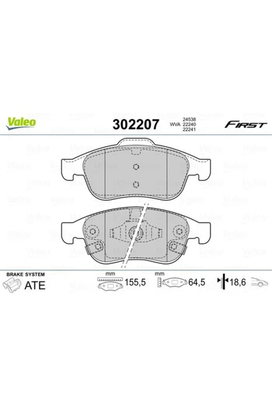 VALEO ÖN BALATA FIAT 500X 15 JEEP RENEGADE SUV 14 FTE KIRMIZI KUTU RSZYN ürün görseli