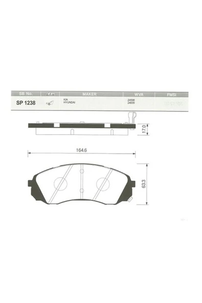 SANGSIN Ön Balata Carnıval Iıı 2.7 V6-2.9crdı Crdı Lx 06 Sedana 2.7-2.9d 06 Gdb3448 Sp1238 581014de0 ürün görseli
