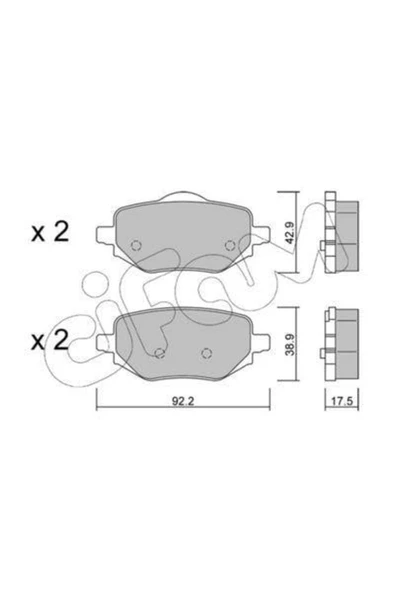 Universal ARKA FREN BALATASI OTOMATİK EL FRENİ CORSA F-C4-208-2008-DS3 RSZYN - 1