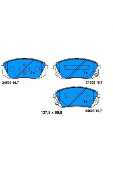 Bosch FREN BALATASI ÖN [ HYUNDAİ İX35 2.0 CRDİ , KİA SPORTAGE ] 612138 ürün görseli