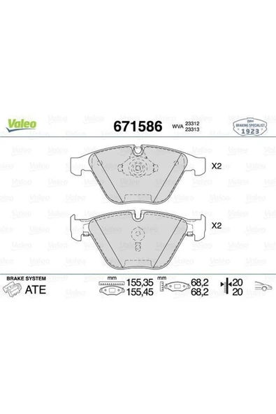 AVDANOTO Fren Balatası On Bmw E60 E65 E90 E92 E93 E84 Rszyn ürün görseli 1
