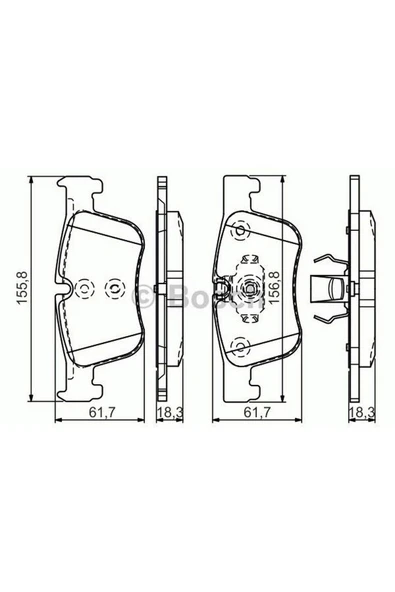 Bosch FREN BALATASI ÖN [ BMW 1 (F20) , 3 (F30) 316 , 320 2011 - ] 612138 ürün görseli 1